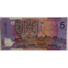 AUSTRALIA 1995 . FIVE 5 DOLLARS BANKNOTE . EVANS/MacFARLANE . FIRST PREFIX EA